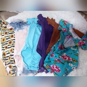 Bundle (6) Ruffle Sleeve Bow back Leo's 2T